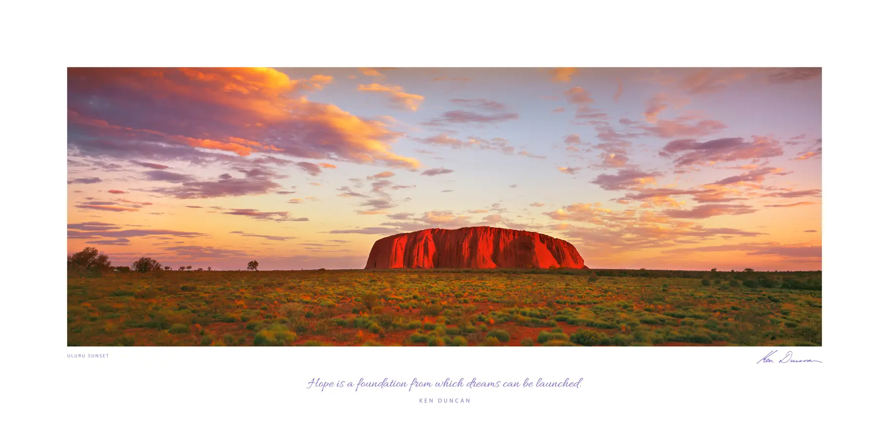POSTER OF PURPOSE - ULURU SUNSET Inspirational